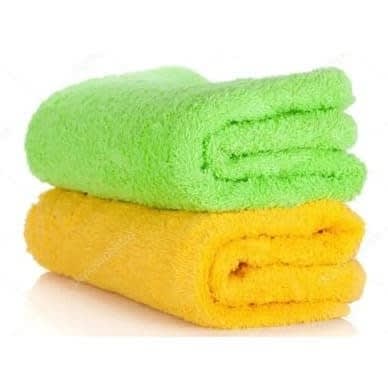 Two Large Bathing Towels - Green & Yellow - 70x130cm