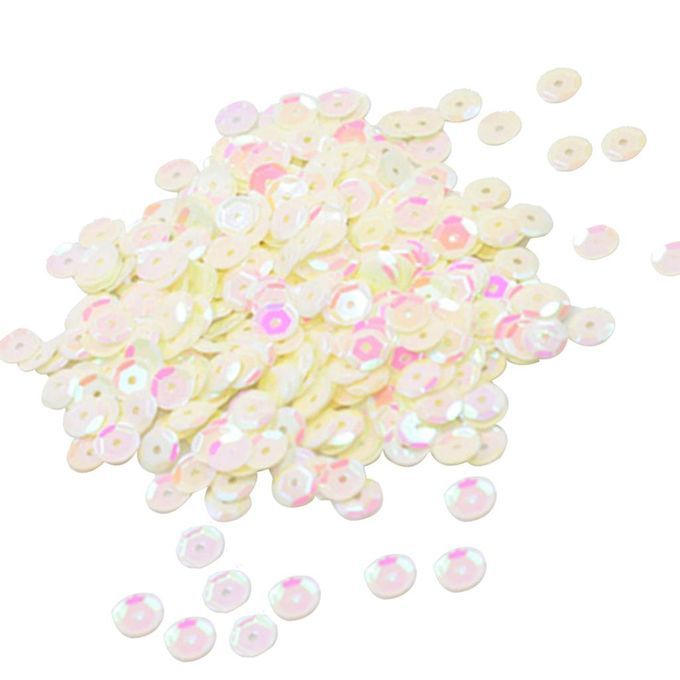 400 Pieces Round Cupped Loose Sequins Sewing Embellishment 7mm White
