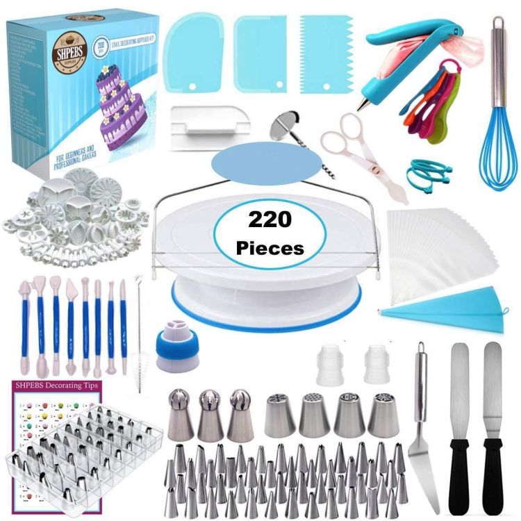 220 In 1 Cake Turntable Decorating Nozzle Set 220 PCS/Set
