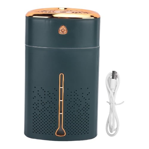 USB Non Rechargeable Heavy Fog Humidifier With Night Light - 1000ml - Green