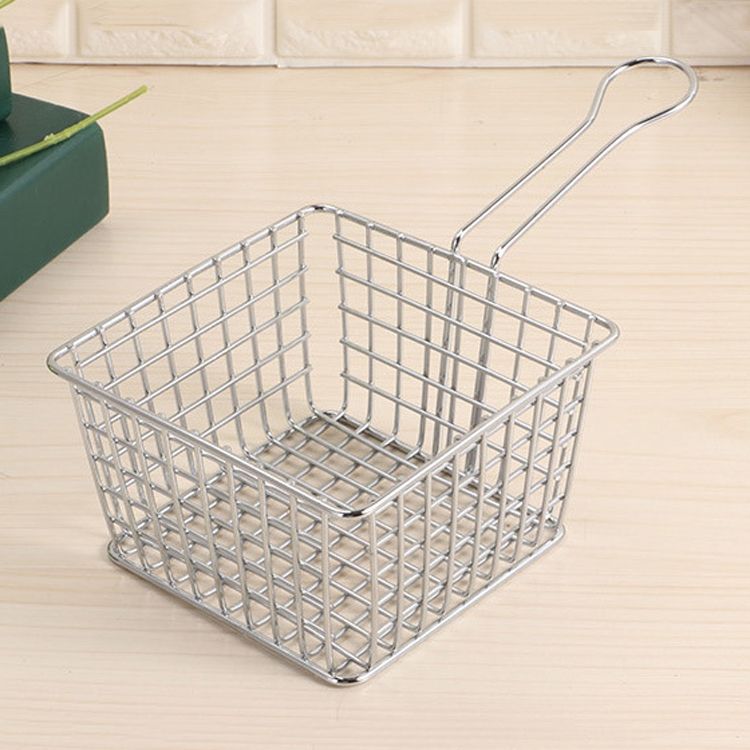 2 PCS Fried Food Basket Storage Basket, Colour: Chrome