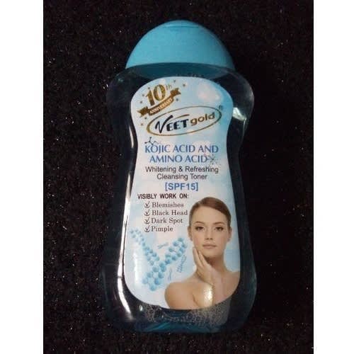 Veet Gold Kojic & Amino Acid Glowing Refreshing Cleansing Toner. Spf 15 - 300ml