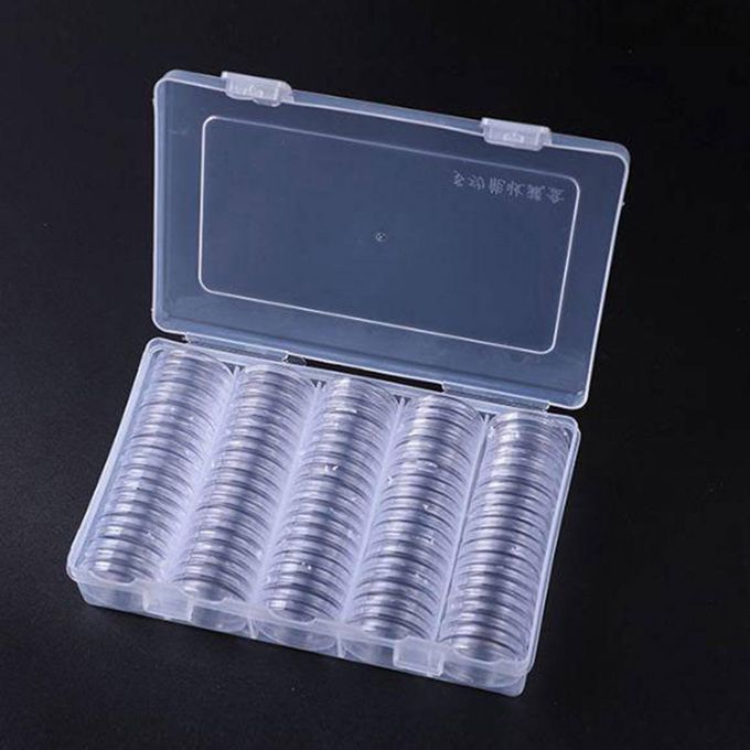 100x Clear Round Plastic Coin