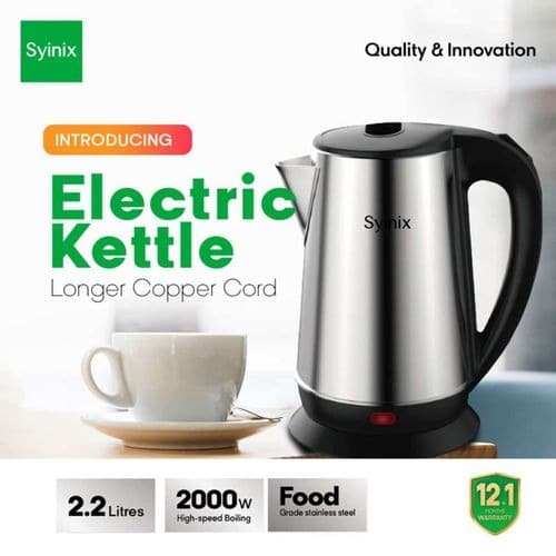 Electric Kettle - 2.2L - 2000W - Silver