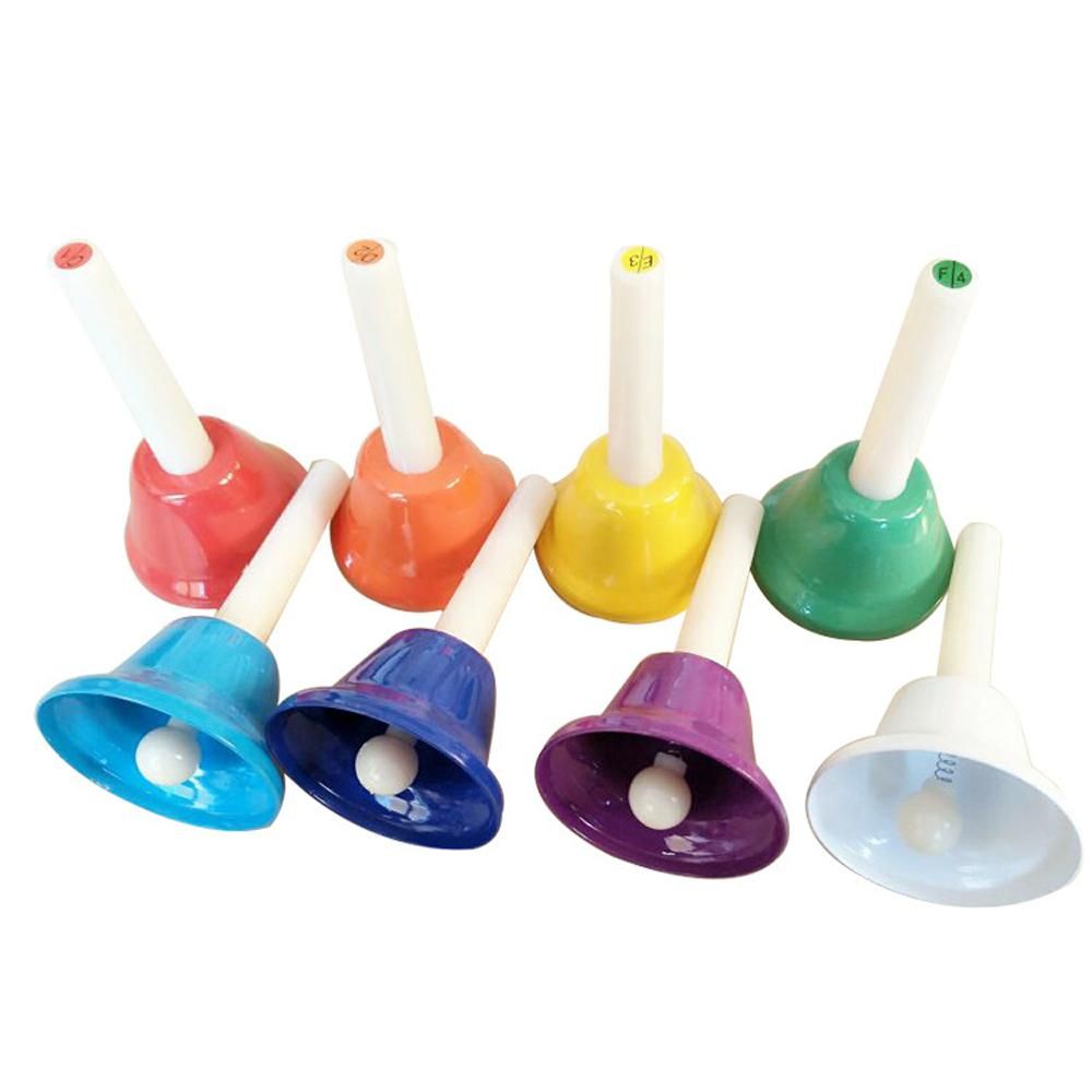 8pcs Handbell Kids Gift Percussion Instrument Eight Tone Children Octave Melody Bell Kids Early Education Enlightenment Instrument