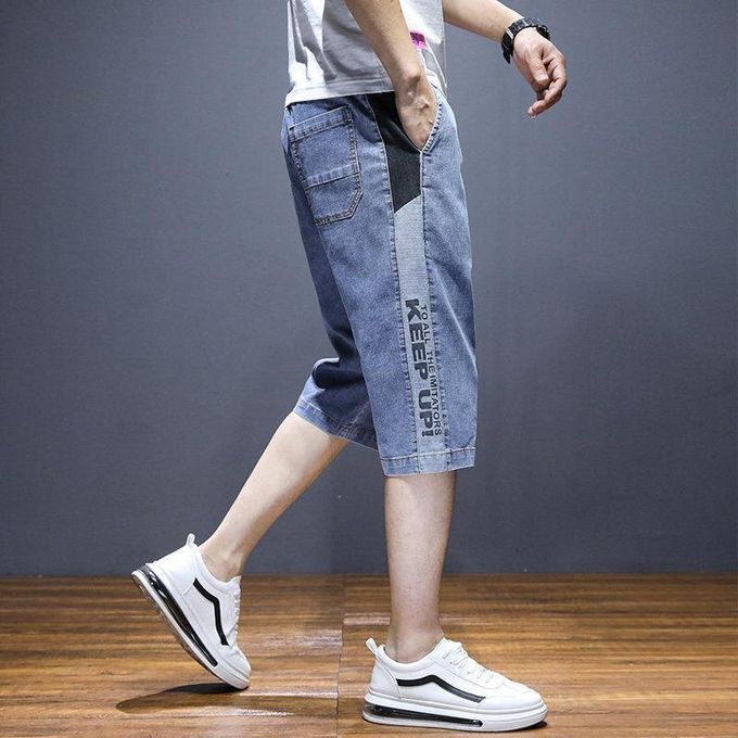Men's Summer Thin Denim Shorts - Blue