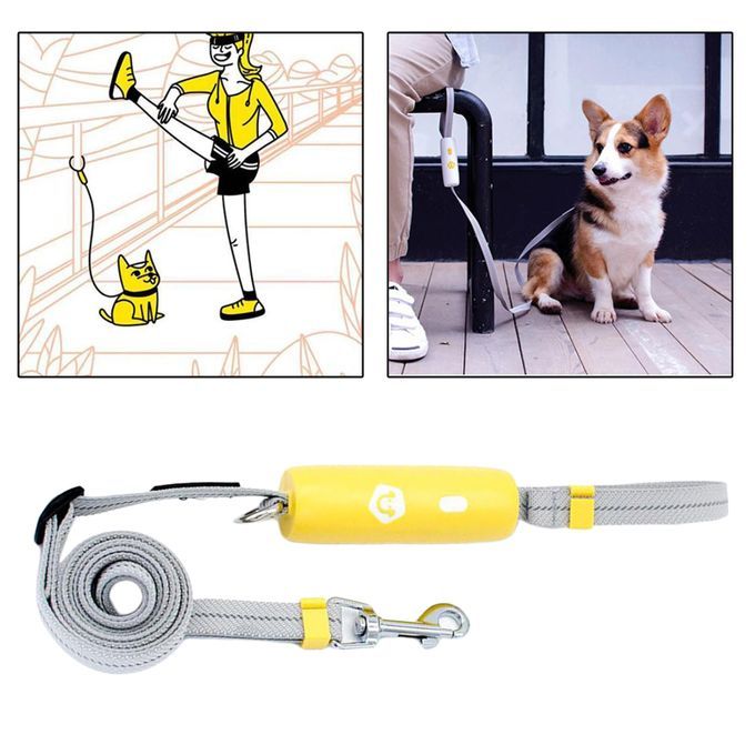 1.6m Retractable Dog Walking Leash For Outdoor Easy Control Yellow