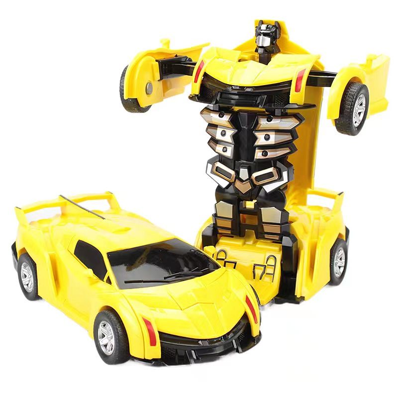 Car Inertial Transformer Robots Toy - Light Yellow