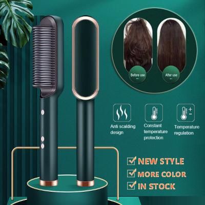 2 In 1 Hair Straightener Electric Hair Brush AU-Green