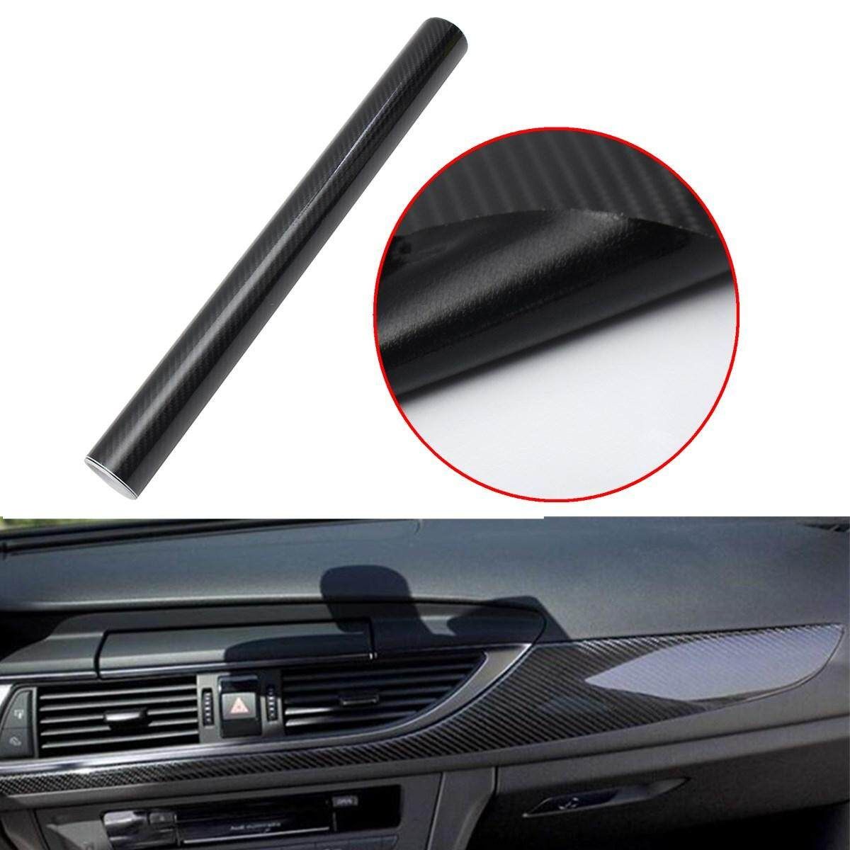 Black 5D Ultra Shiny Gloss Glossy Carbon Fiber Vinyl Wrap Sticker Decal