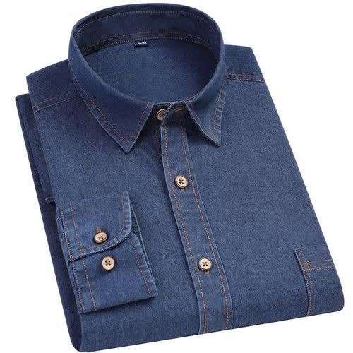Mens Spring Loose Denim Casual Shirt