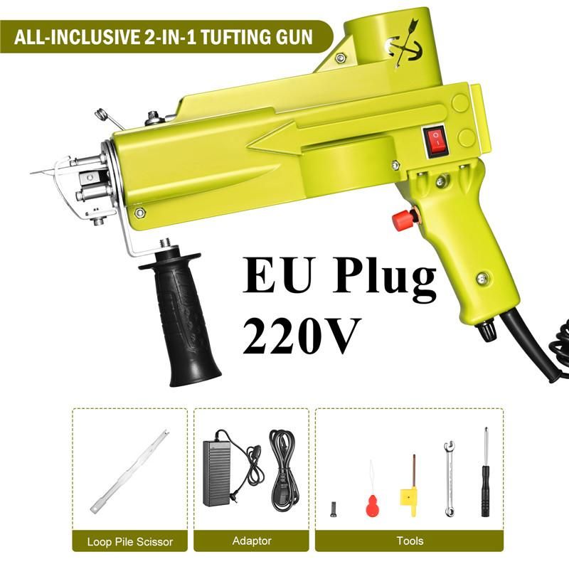 All inclusive 2 in 1 Tufting Gun Can Do Cut Pile And Loop Pile 7 Color Electric Carpet Rug Guns Carpet Weaving Knitting Machine