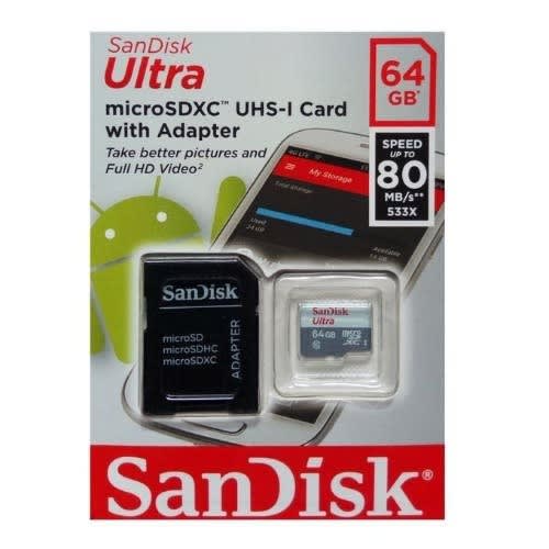 Ultra 64gb Micro-sd 80mbps Memory Card & Adapter