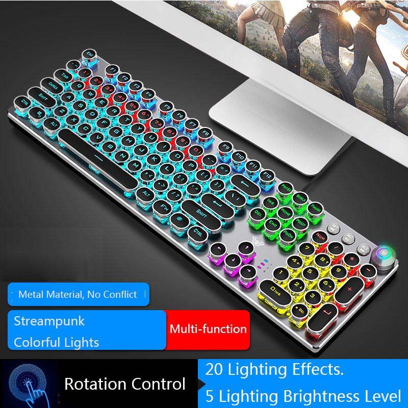 Rotating Macro Backlit Mechanical Keyboard