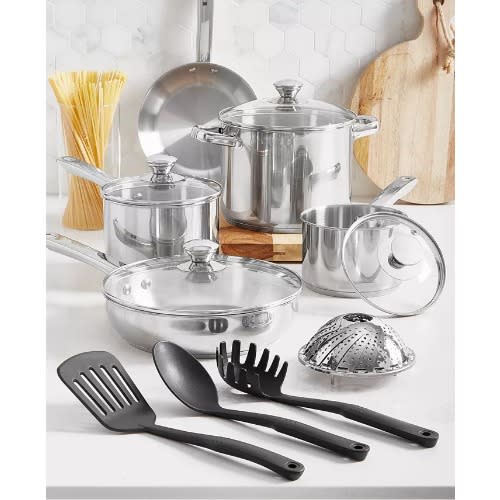 Stainless Steel 13 Piece Cookware Set Created for Macy's