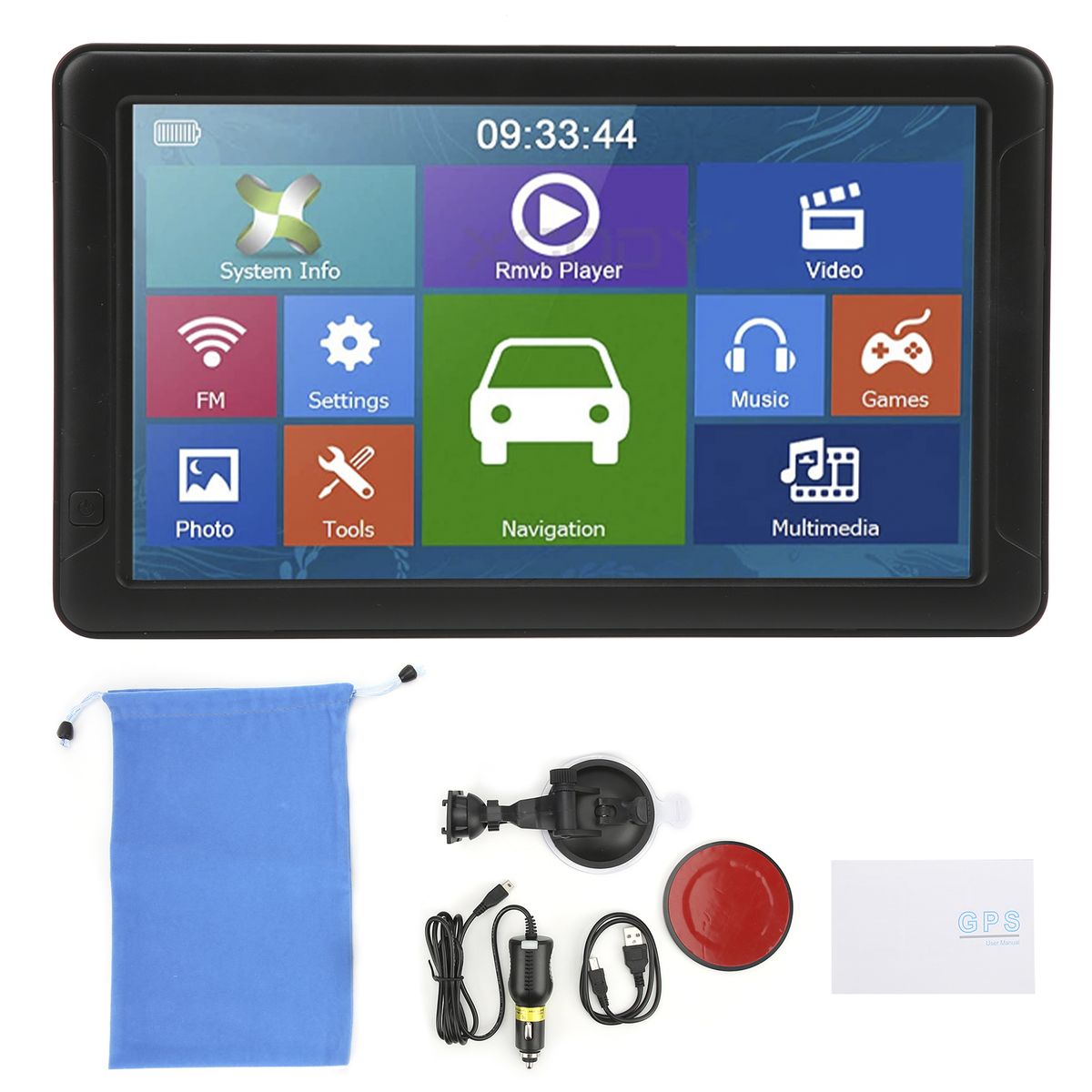 9in Car GPS Navigation Large POI Voice Guidance Touch