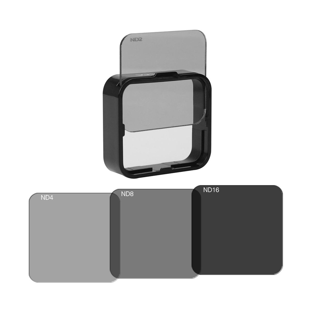 Andoer Square ND Lens Filter Protector Kit Set(ND2/ND4/ND8/ND16) Replacement for GoPro Hero4/3+/3 w/ Mounting Frame Holder