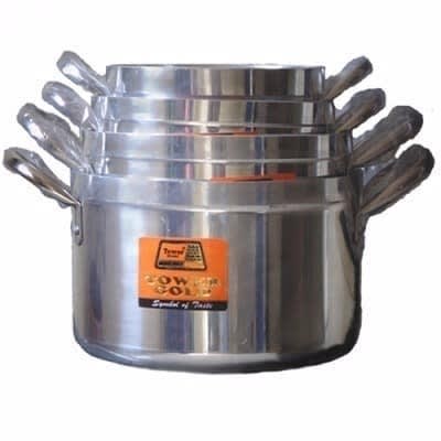 Set Of 4 Cooking Pots -Silver