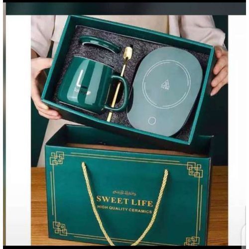 Desk Coffee Warmer With Temperature Setting Smart Cup Green