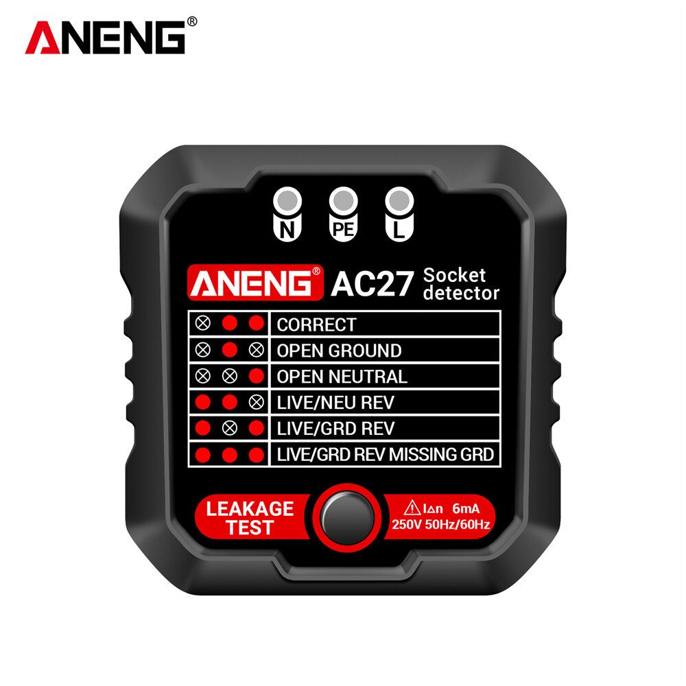 ANENG AC27 Smart Socket Tester EU/US Plug Polarity Phase