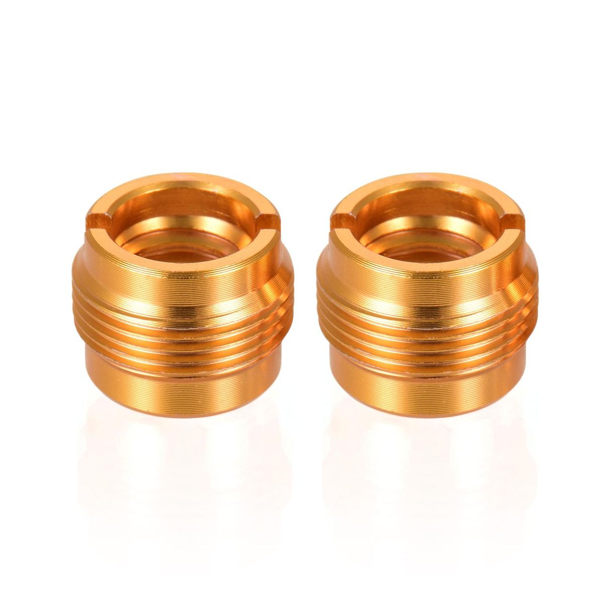 Microphone Screw Adapter 3/8 Inch Female to 5/8 Inch Male Threaded Nut Screws for Mic Micphone Stand Clamp Gold Color Pack of 2pcs