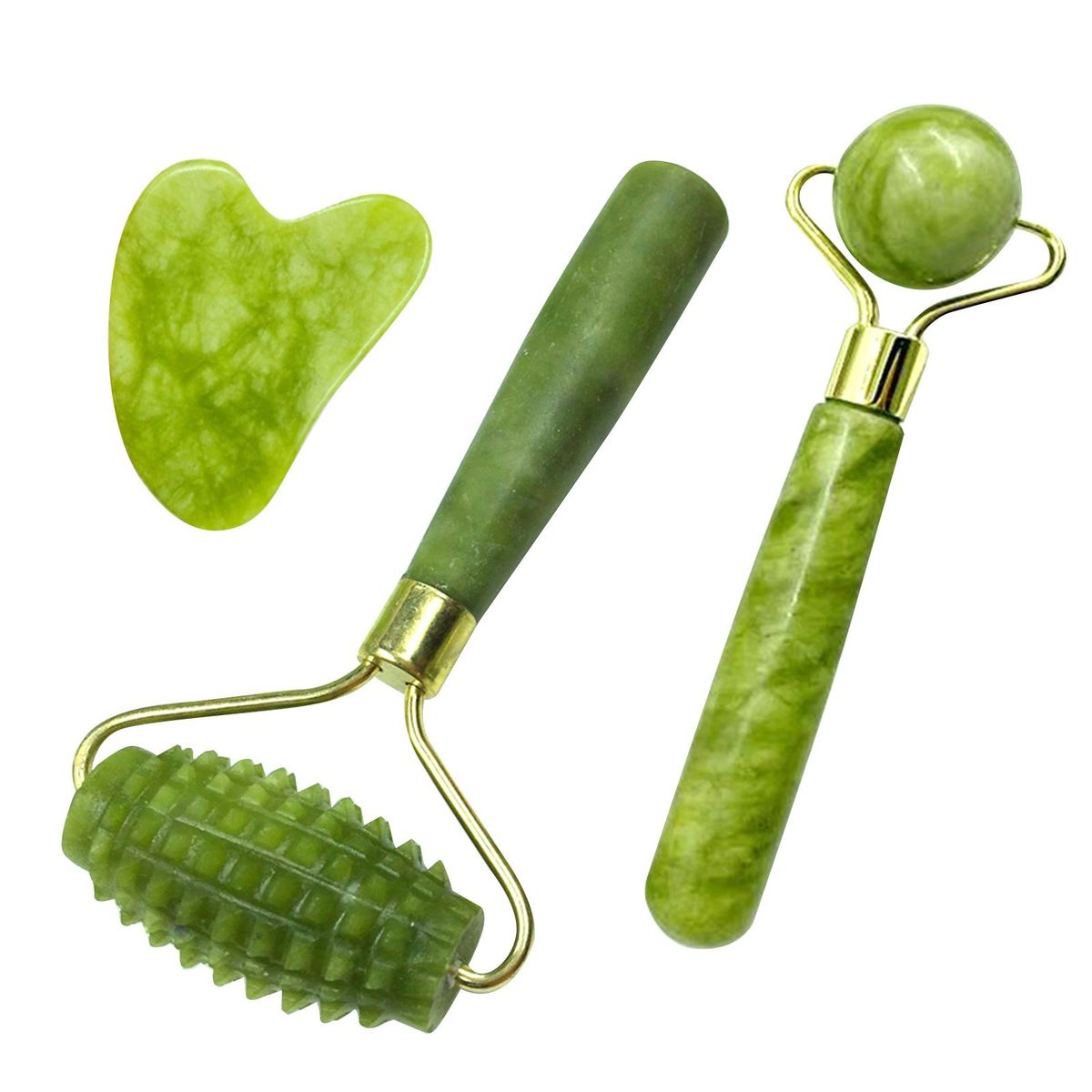 Manual Jade Roller Kit For Face Massage Natural Jade Stone
