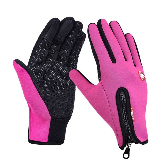 Winter Leather Soft Warm Bike Gloves Size: L