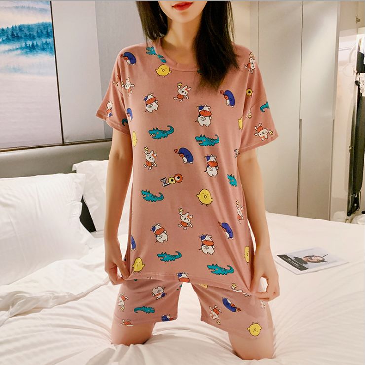 Women Short And Top Sexy Sleepwear Round Neck Night Wear