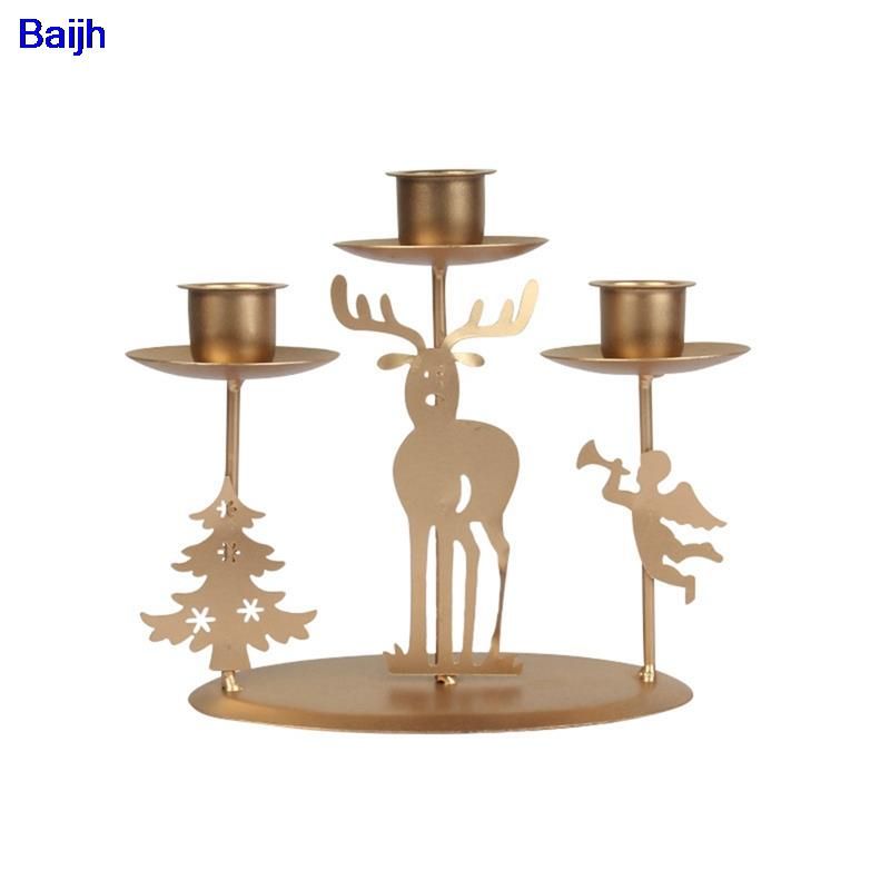 Christmas Candle Stand Retro Candlestick Holder Wrought