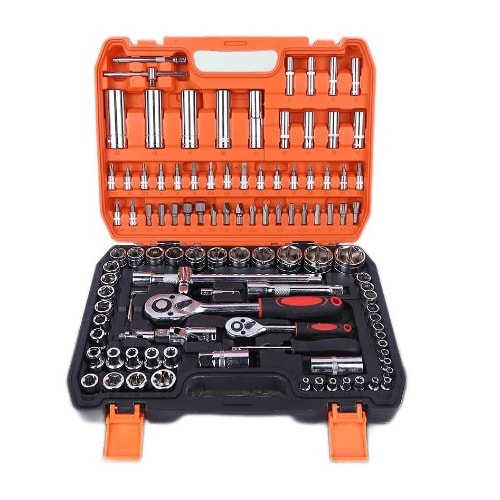 General Purpose Mechanic Socket Screwdriver Ratchet Repair Tool Set - 108 Pieces