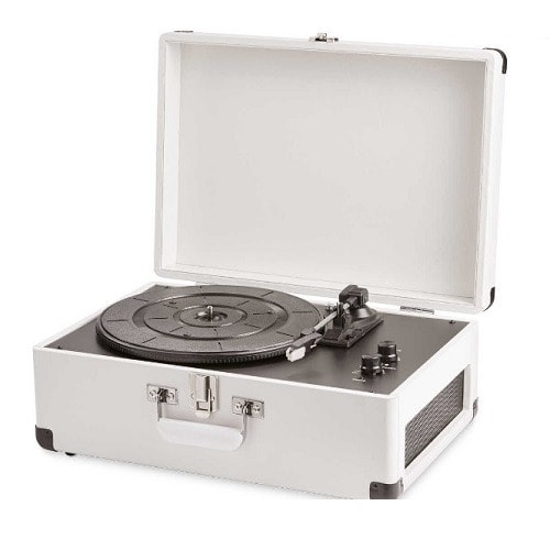 Rechargeable Encoder Turntable With Usb Recording  Speaker- White