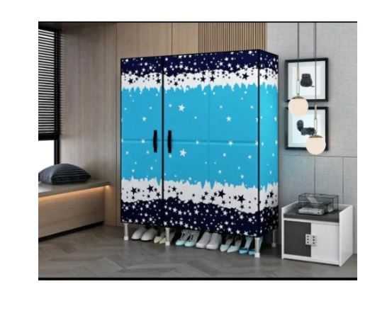 Steel Mobile Wardrobe With 3 Real Doors