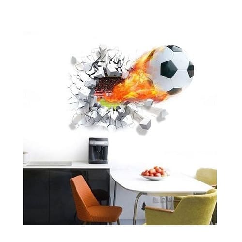 Removable 3d Soccer Wall Decor Vinyl Sticker