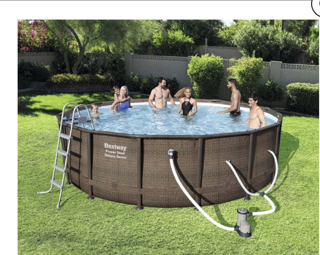 Power Steel Deluxe Series 16' X 48" Above Ground Pool Set