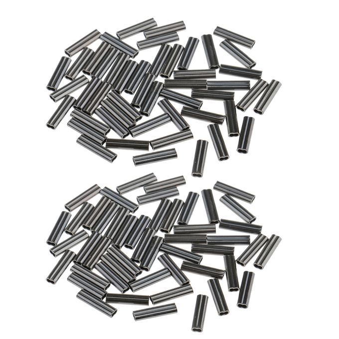 100Pcs Copper Double Barrel Crimping Sleeves 08mm Bore Tube Connector