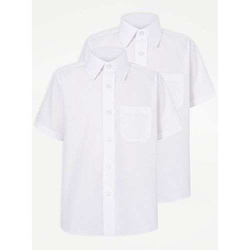 Easy On Boys White Short Sleeve School Shirt 2 Pack