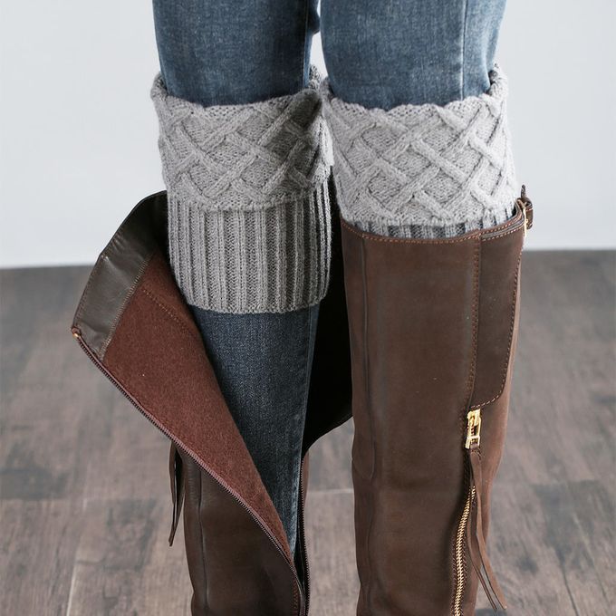 Crochet Boot Cuffs Stockings Knitted Boot Socks Protector For Ash