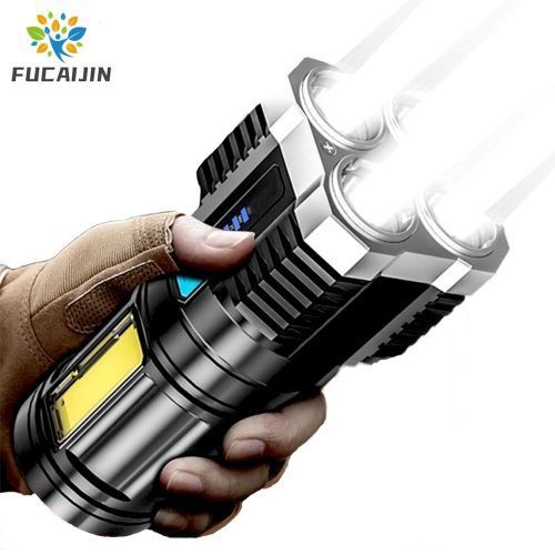 4 Core Super Bright Rechargeable Multifunction Outdoor Flashlight