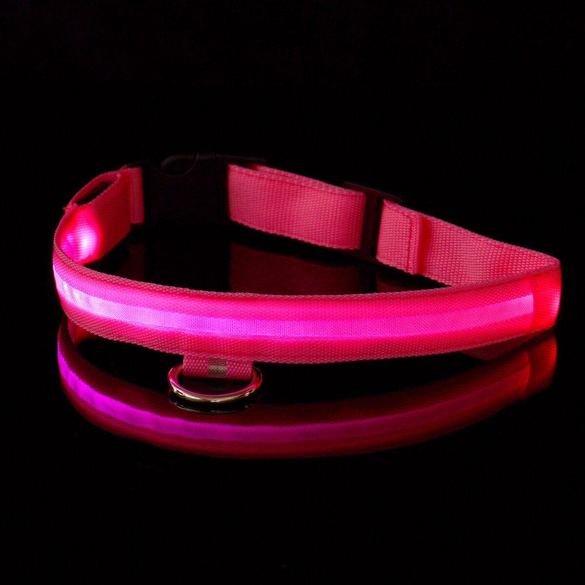 Adjustable LED Dog Pet Luminous Collar Rechargeable Safety Flashing Necklace Red