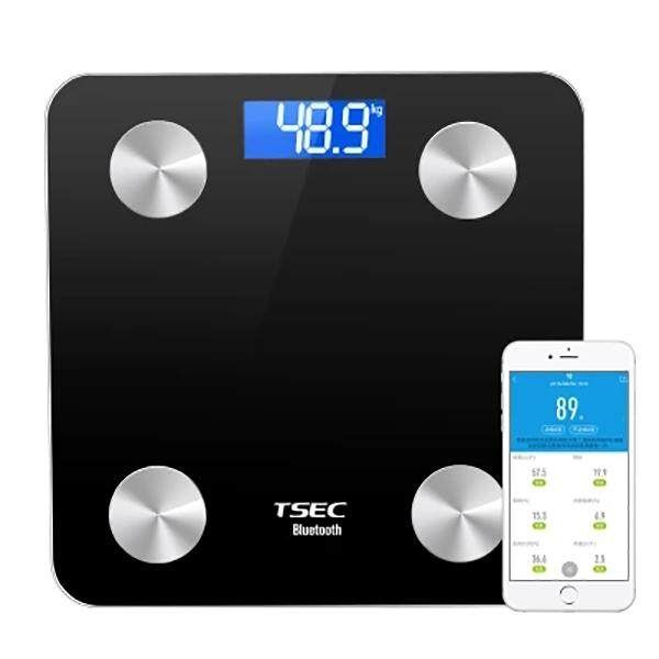 TS-8028 Bluetooth 4.0 LCD Smart Body Scales Weight Data Analysis Weight Tools Black Black (black)