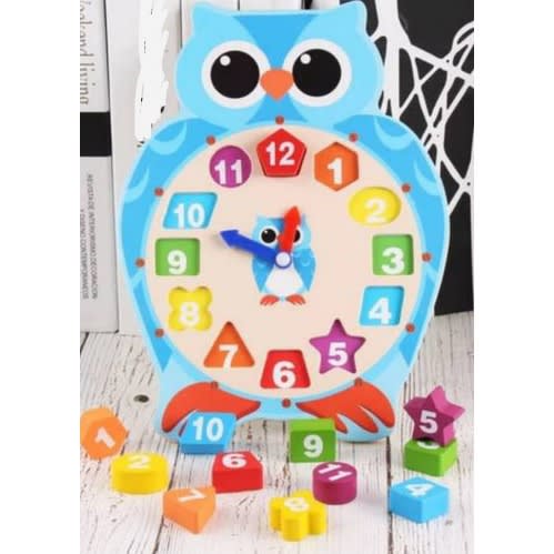 Kiddies Wooden Educational  Clock  Time Learning
