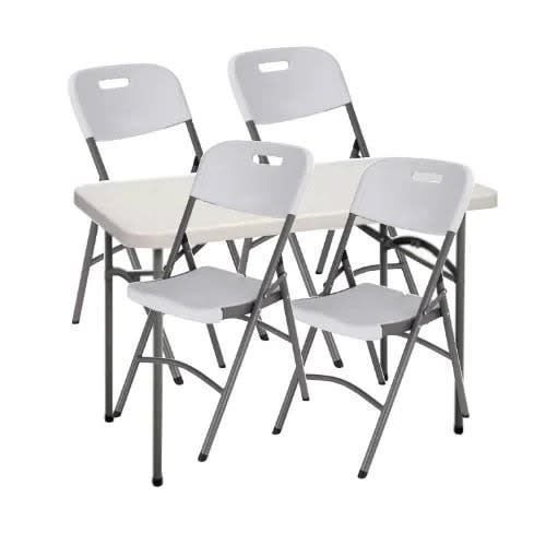 Rectangular Outdoor Dining Table + 4 Foldable Chairs