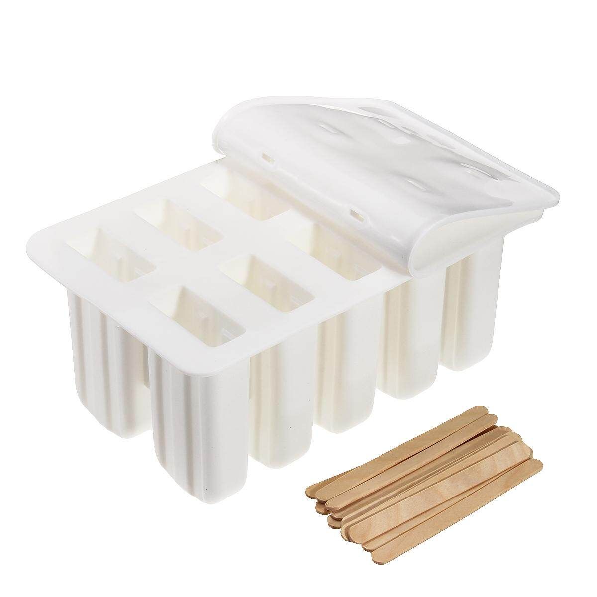 10 Cells Frozen Ice Lolly Juice Maker Mold Mould Popsicle Yogurt Ice Off White