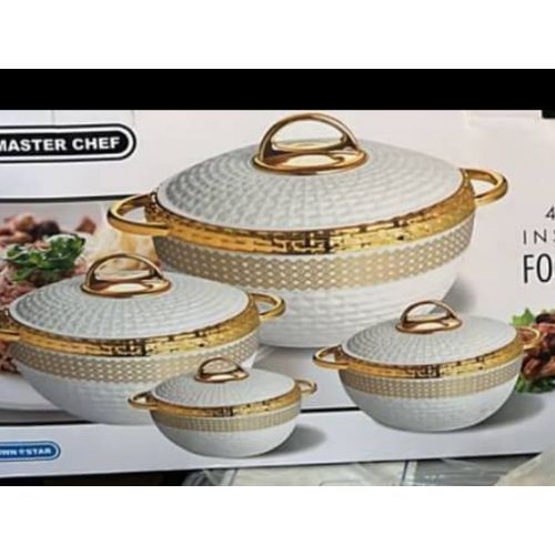Master Chef Insulated Serving Food Flask - 4 Piece Set