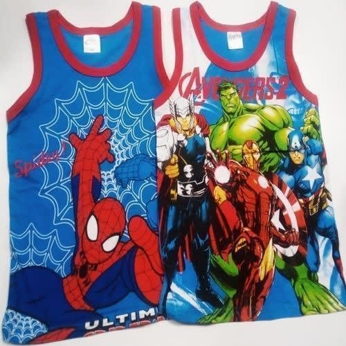 Cartoon Characters Boy's Colourful Singlet - 2 Pieces