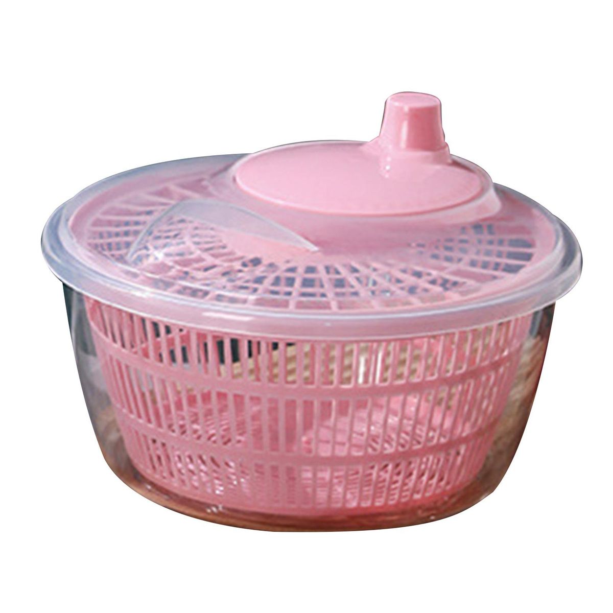 Detachable Double-layer Drain Basket Quick Drain Salad for Vegetables Pink