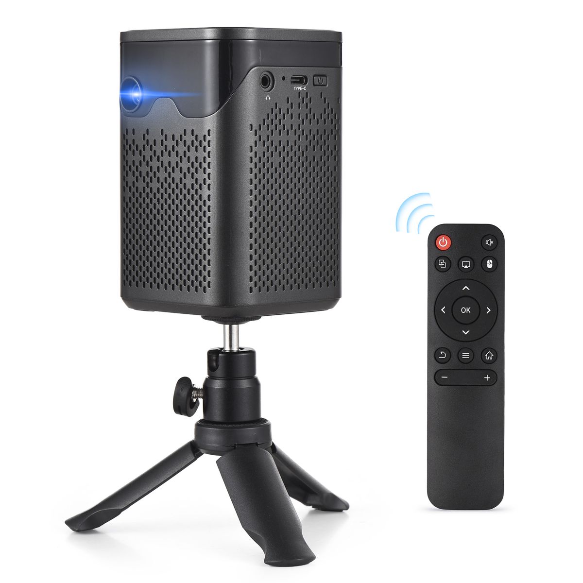 Mini Projector With Tripod Rack 4K DPL Wireless Portable