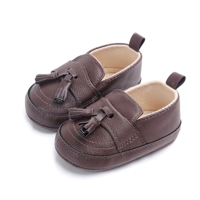 Baby Boy Shoe Loafers With Tassels - Brown