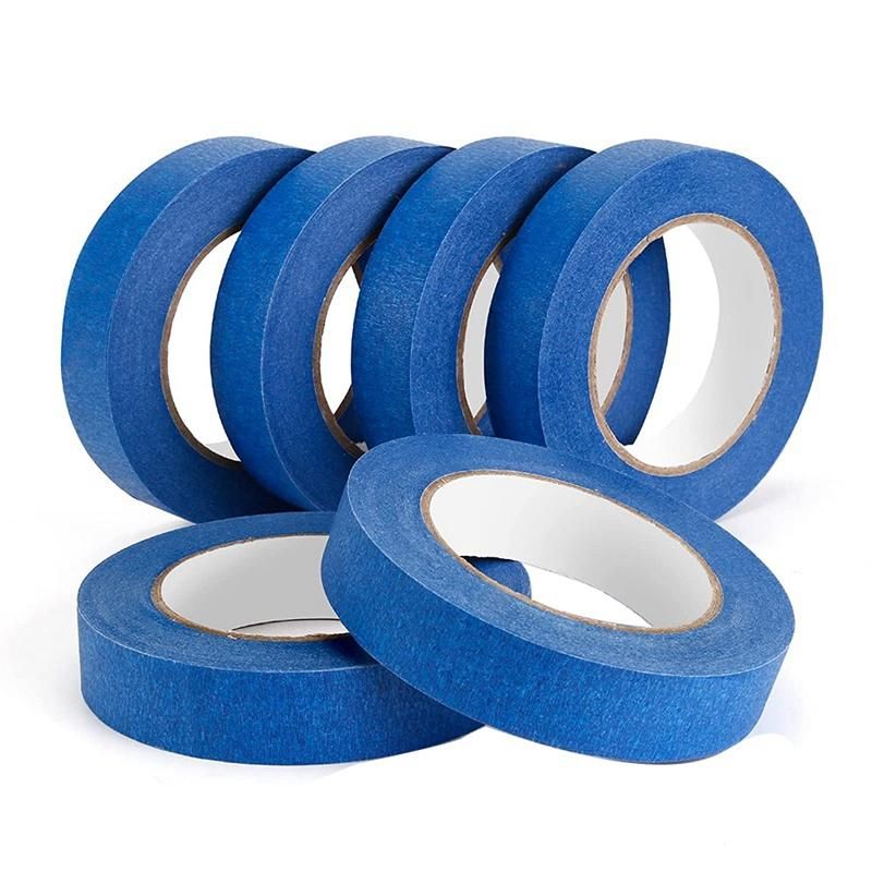 Blue Painters Tape - 6 Pack x 1 Inch x 55 Yards, Crepe