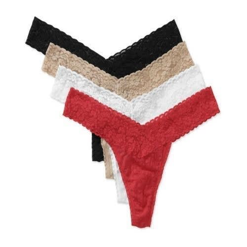 Ladies Lace Thong Briefs Set Of 4